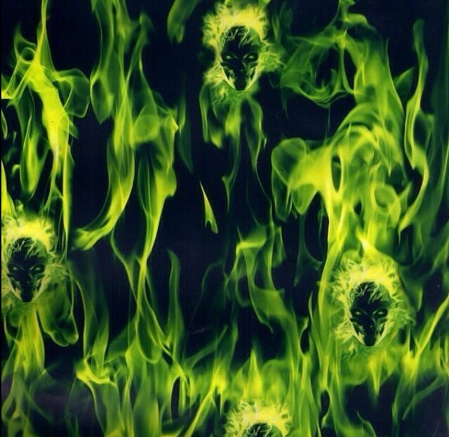 Wassertransferdruck Komplettset Fire Sculls Green Set inkl. 2x1 Meter Folie  Sonderbreite - Starpaint